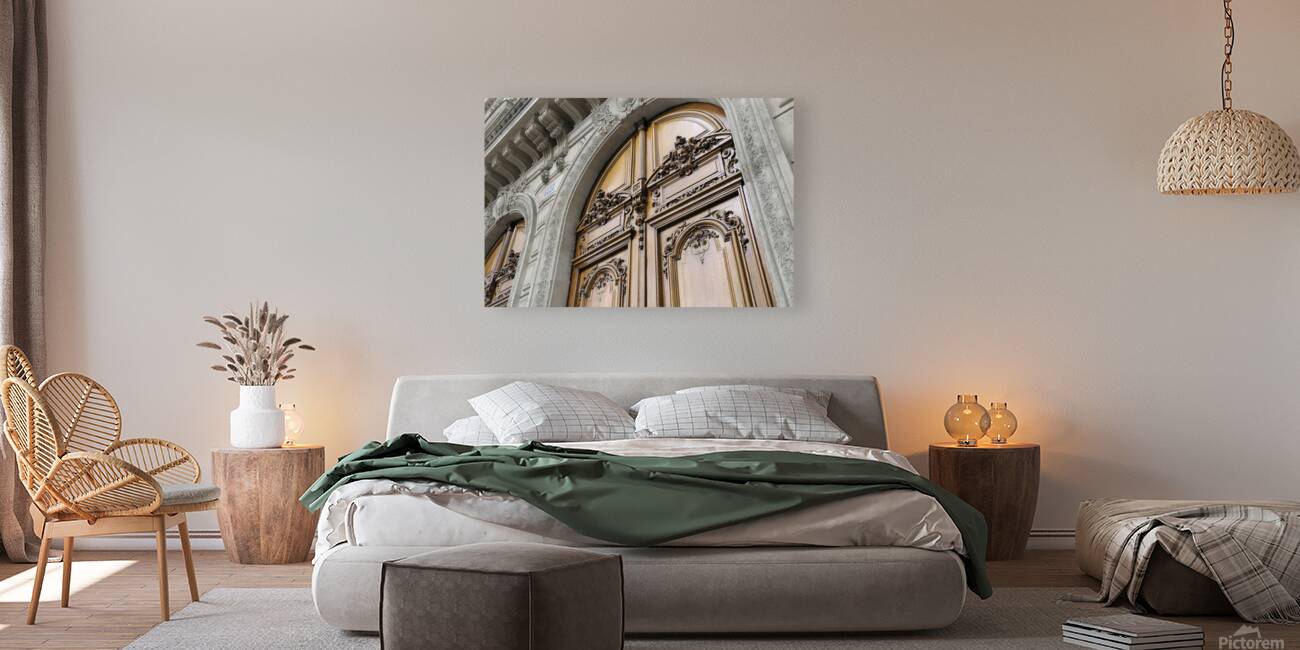 Ornate wooden door - Paris Reproduction