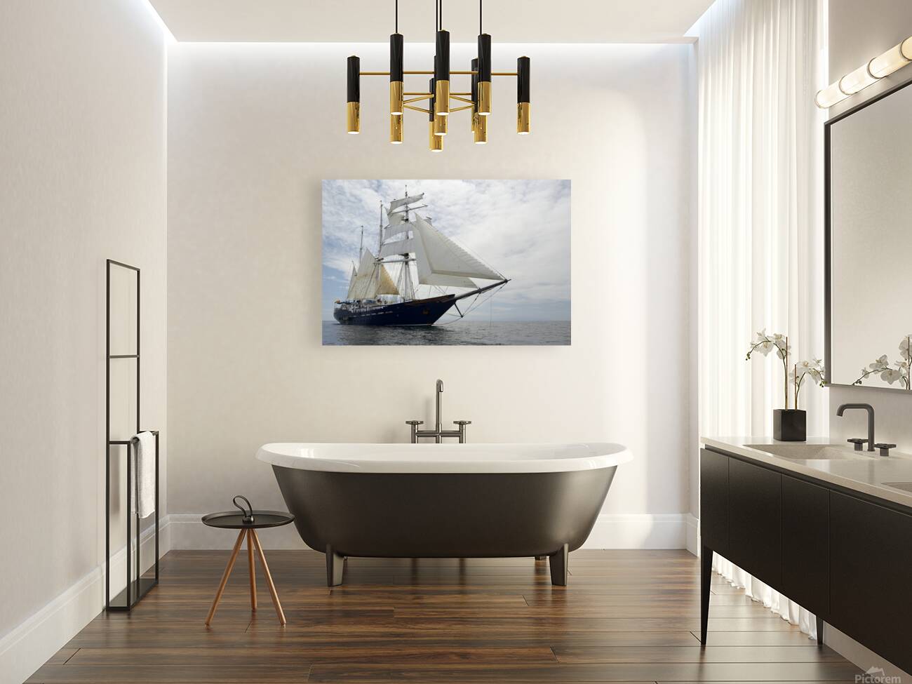 SS Mary Anne under sail Isabela Island Galapagos Islands Ecuador Reproduction