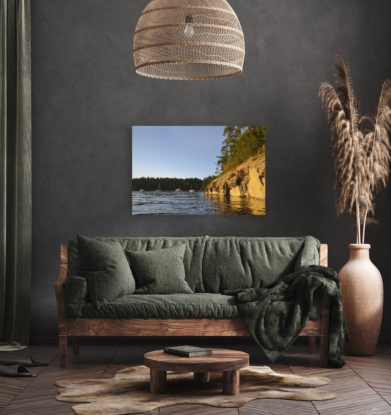 Sculpted sandstone cliff in front of the Tent Island anchorage Reproduction