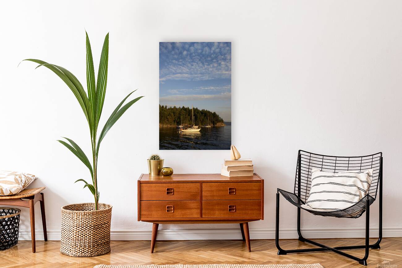 Sailboats at anchor on the west side of Tent Island Reproduction