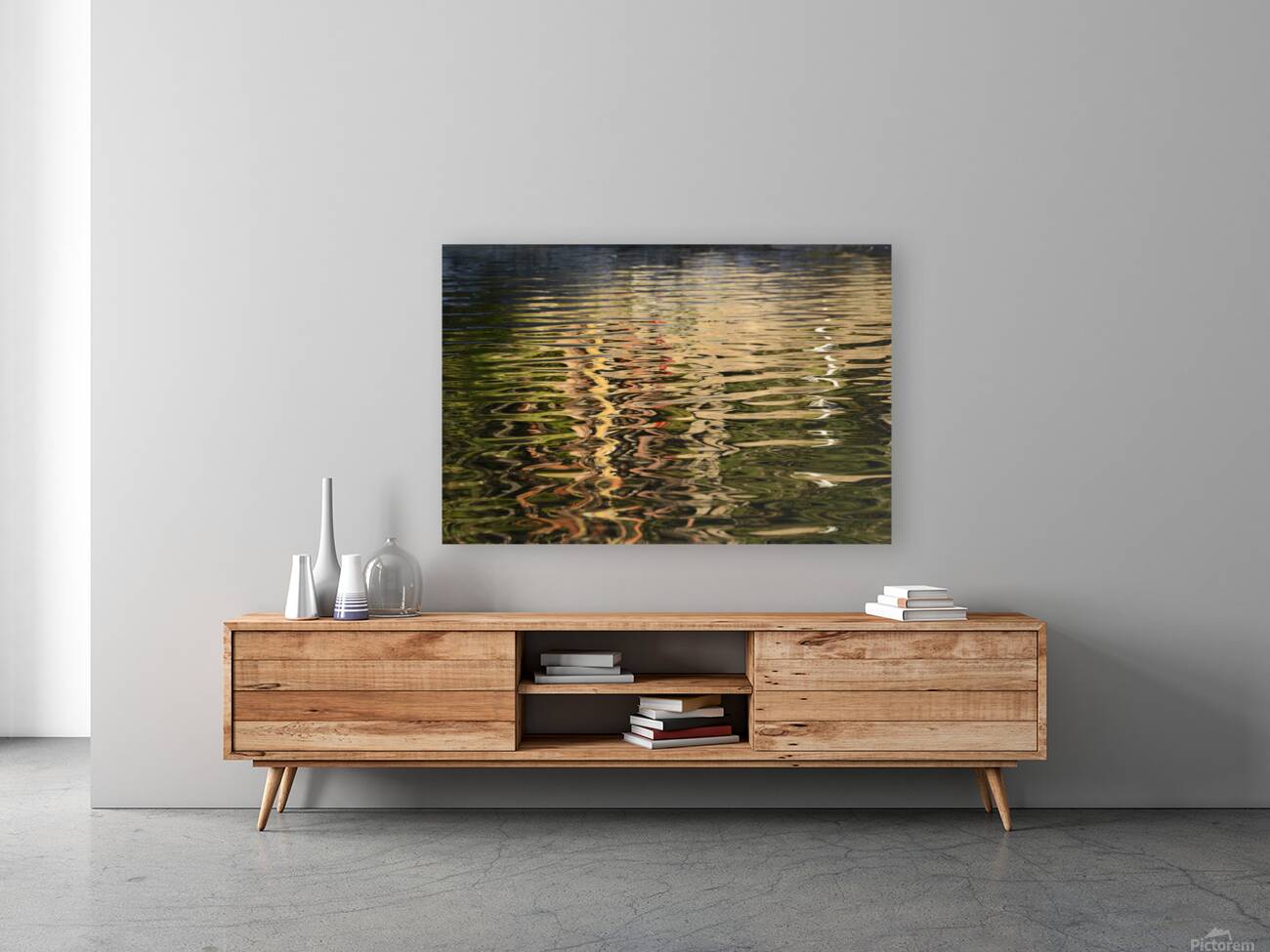 Trees reflected in the ocean Reproduction