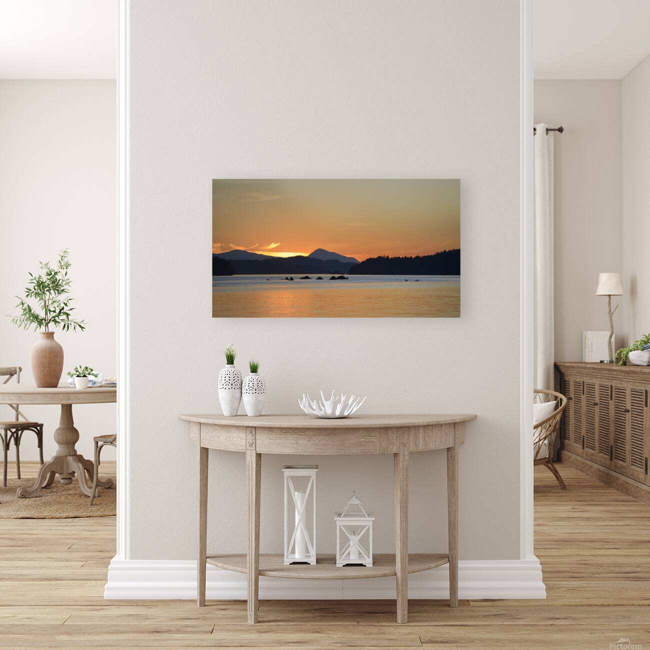 Kayakers near islets at the entrance to Princess Bay Reproduction