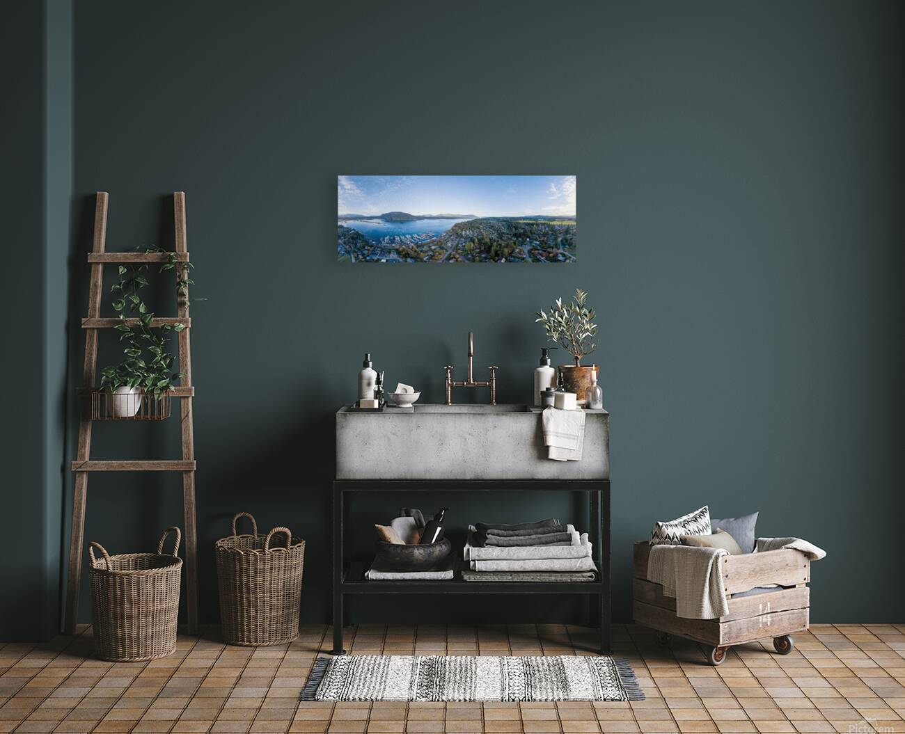 Cowichan Bay Panorama - Vancouver Island Reproduction