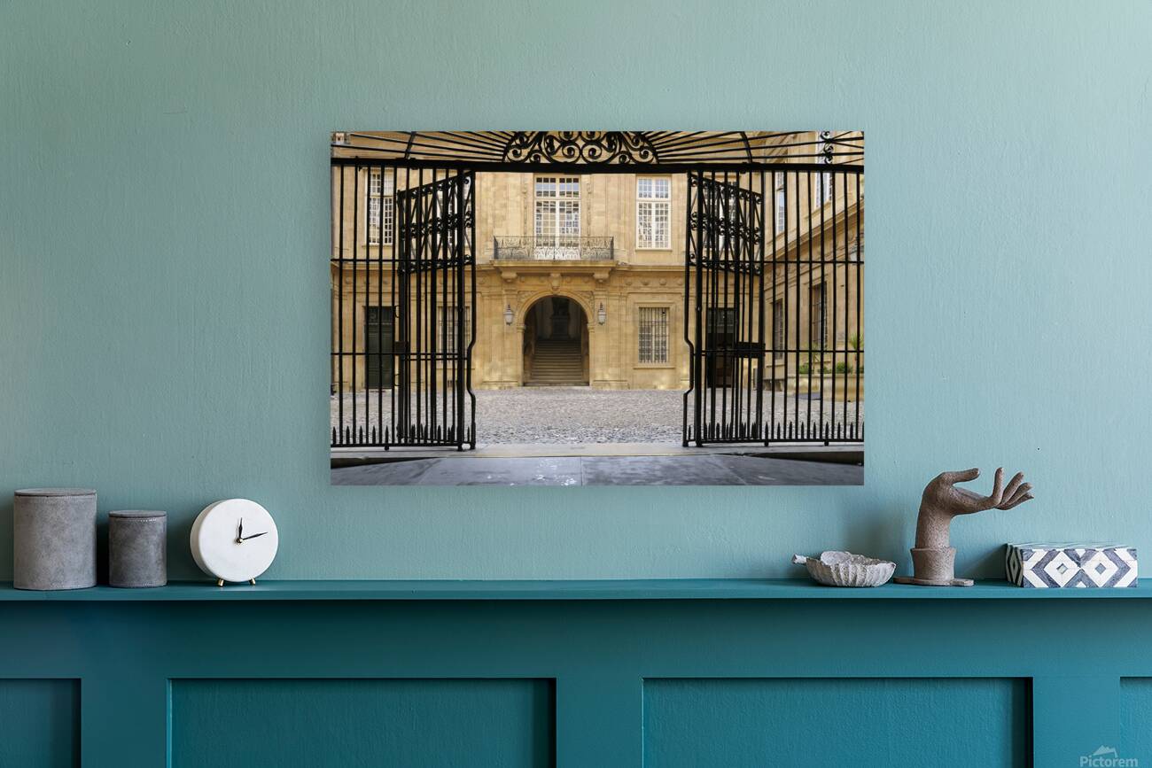 Entrance gate at the Hotel de Ville. Aix-en-Provence. France Reproduction