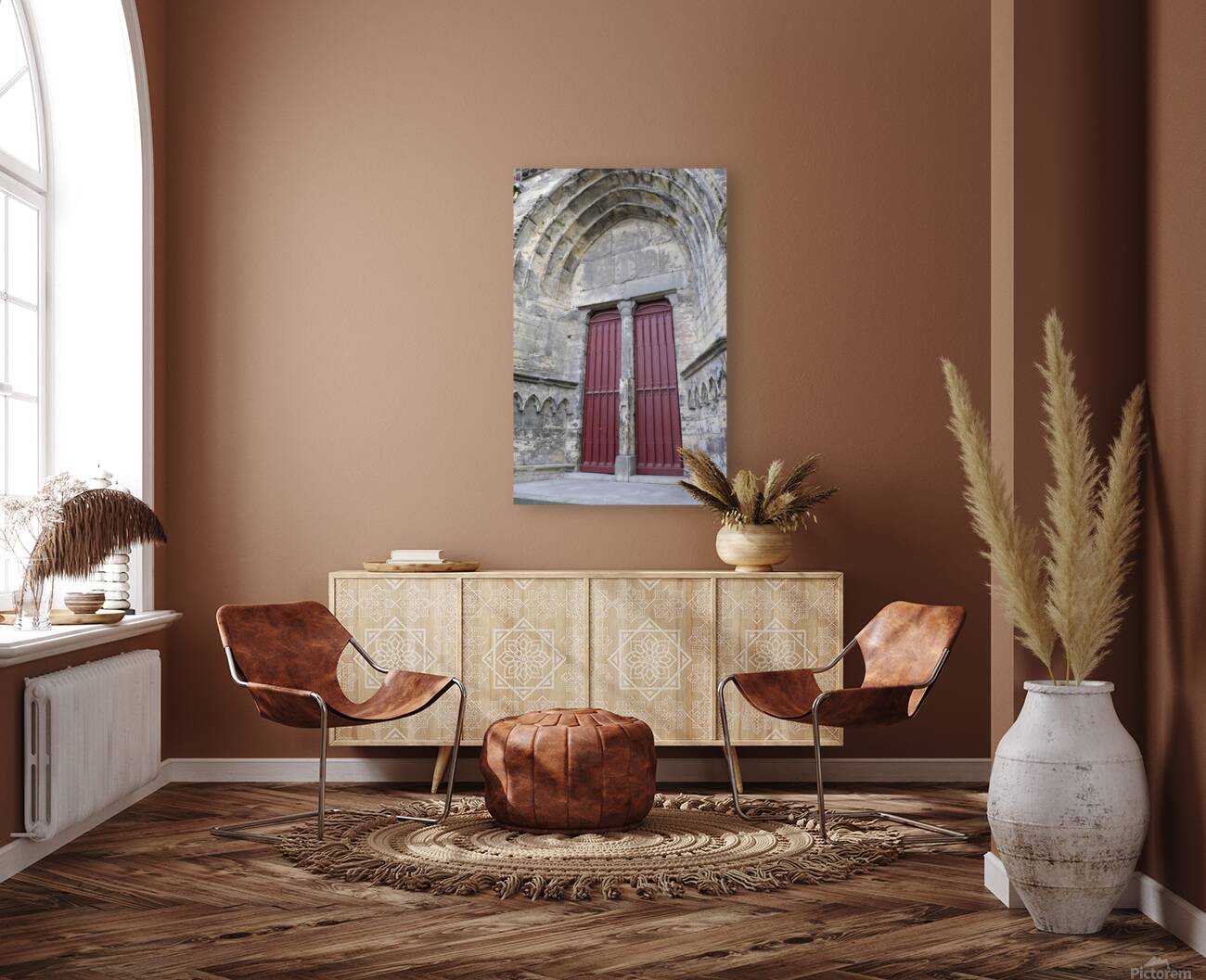 Entrance door. Cathedrale St-Cyr-Sainte Julitte. Nevers. France Reproduction