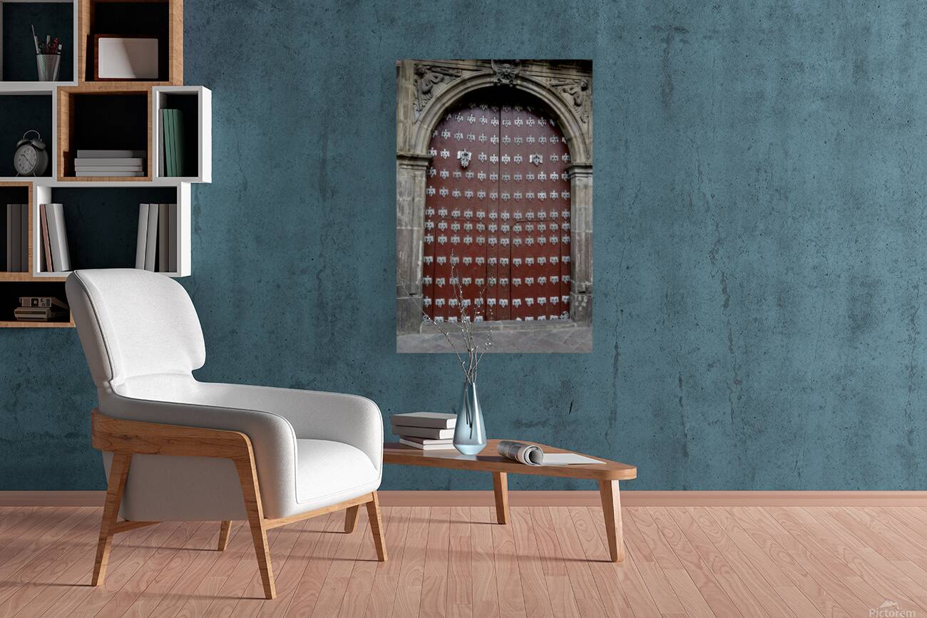 Entry door at Iglesia de San Agustin. Quito Ecuador Reproduction