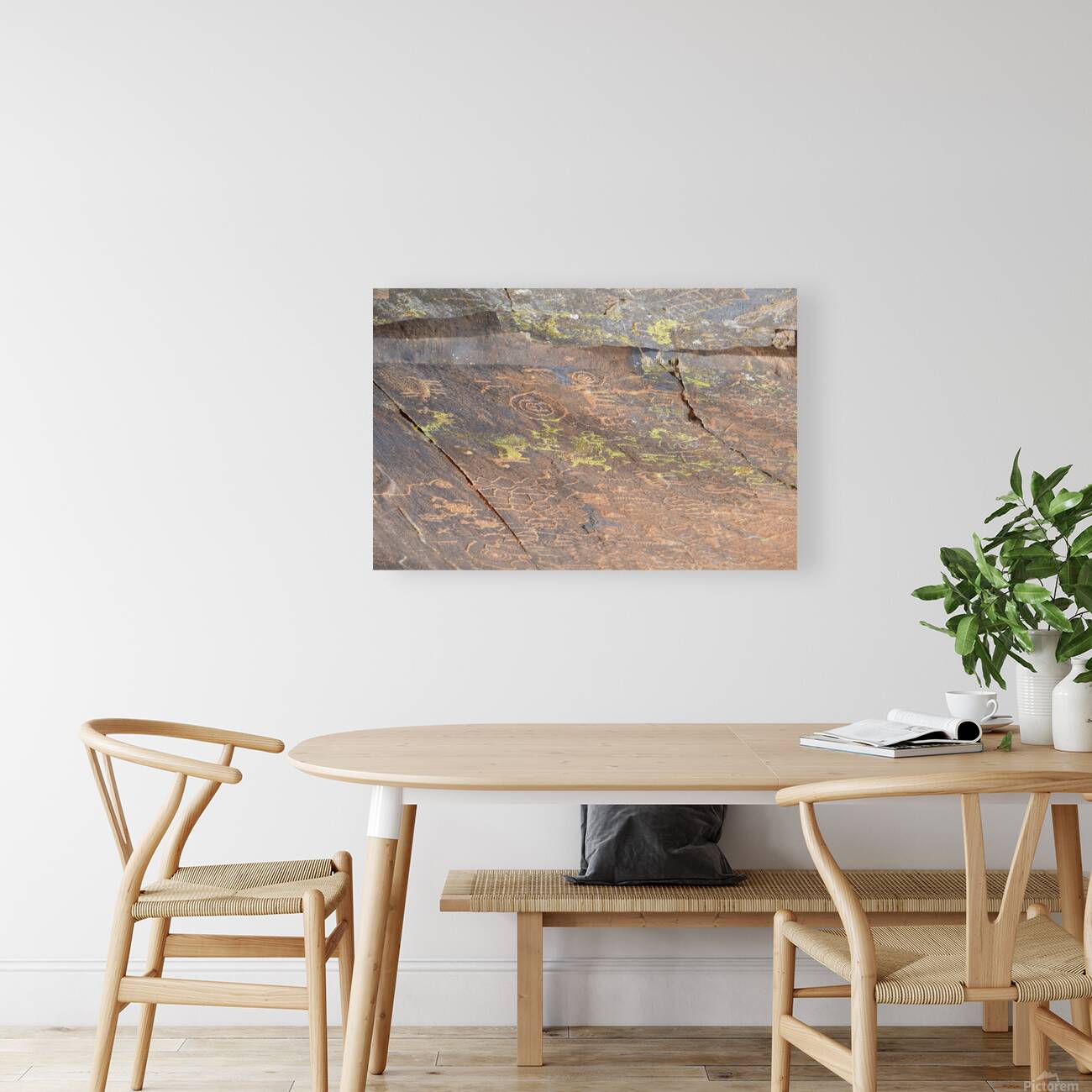 Ancient petroglyphs showcasing animal figures and geometric designs Crane Petroglyph Site Verde Valley Arizona Reproduction