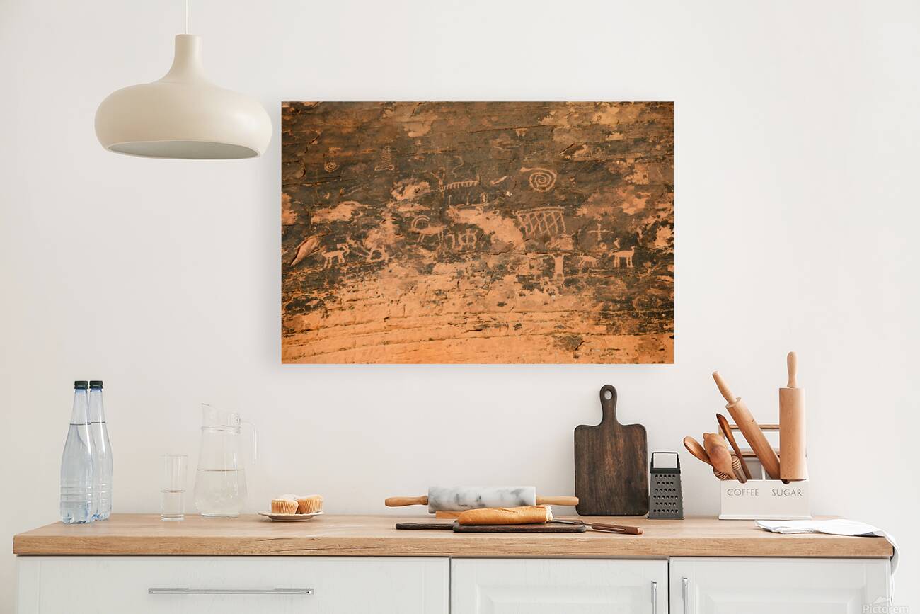 Petroglyphs near Atlatl Rock Valley of Fire State Park Nevada USA Reproduction