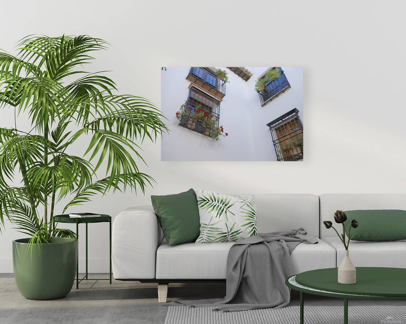 Windows with potted plants  Mondragons Palace Ronda Málaga Andalusia Spain Reproduction