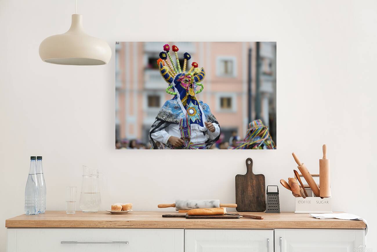 Traditional dancing in the Plaza de Santo Domingo during Quitos celebration of the anniversary of its Spanish foundation Quito Ecuador Reproduction