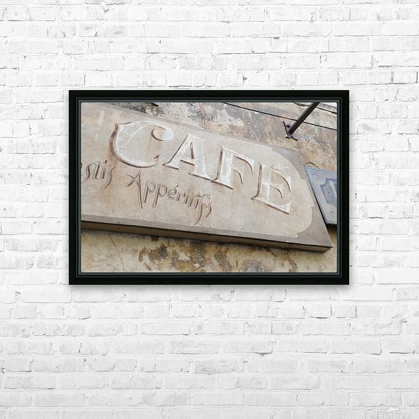 Cafe sign in Lourmarin HD Sublimation Metal print with Decorating Float Frame (BOX)