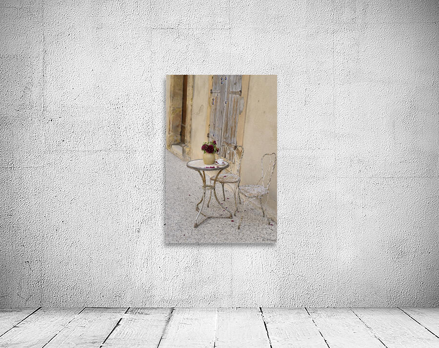 Outdoor table with flowers Wall Preview