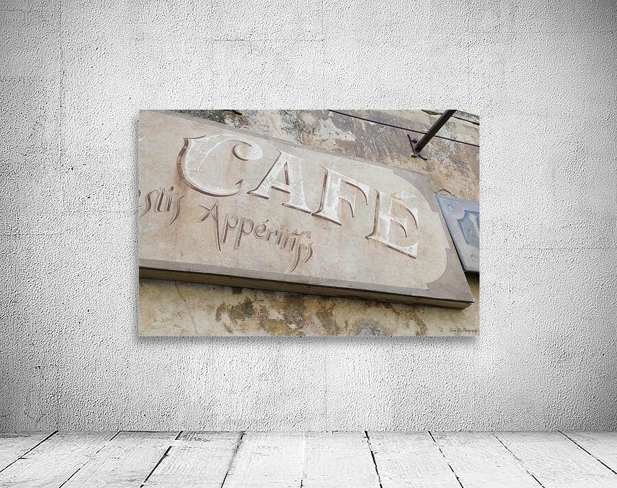 Cafe sign in Lourmarin Wall Preview