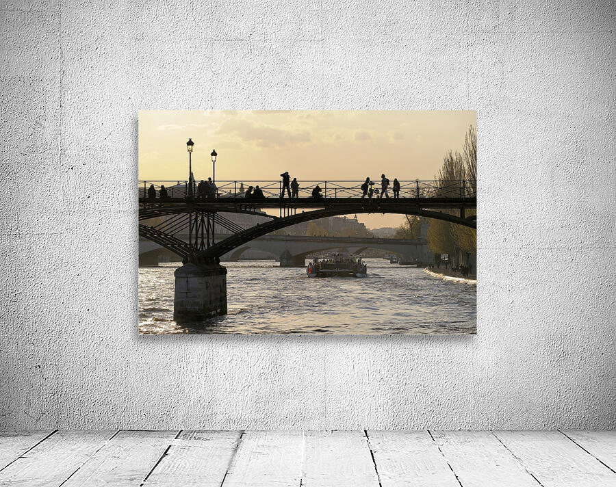 People taking in the view from Pont des Arts. Paris Wall Preview
