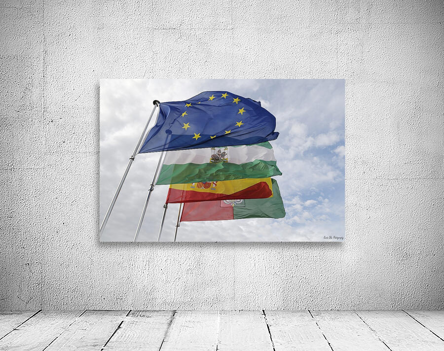 Flags on the Vela Tower The Alhambra Granada Andalusia Spain Wall Preview