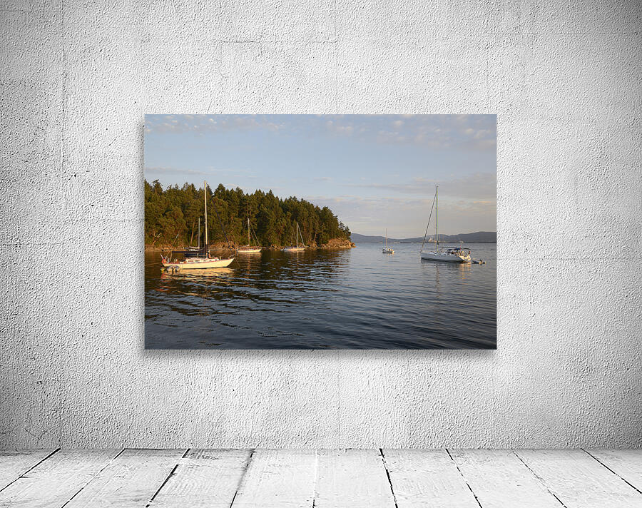 Sailboats at anchor on the west side of Tent Island Wall Preview