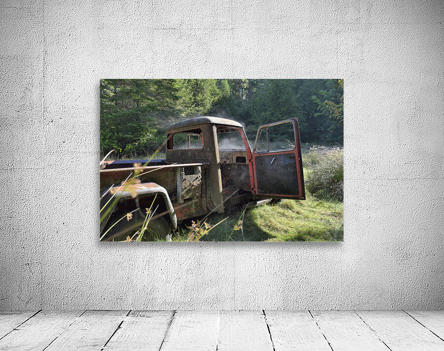 Old pickup truck with steam rising Wall Preview