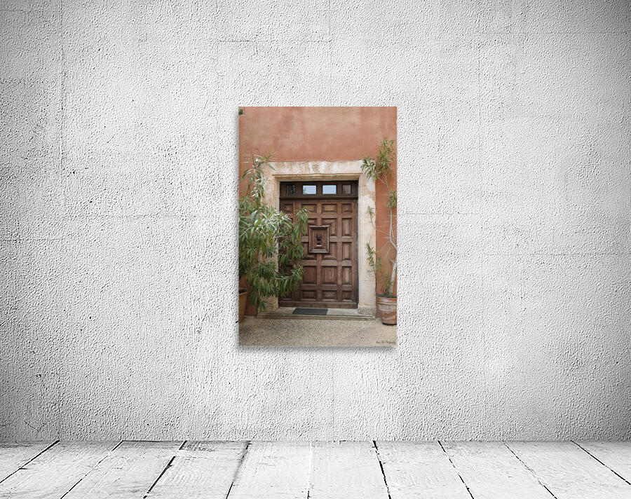 Wooden door with door knocker. Roussillon. France Wall Preview