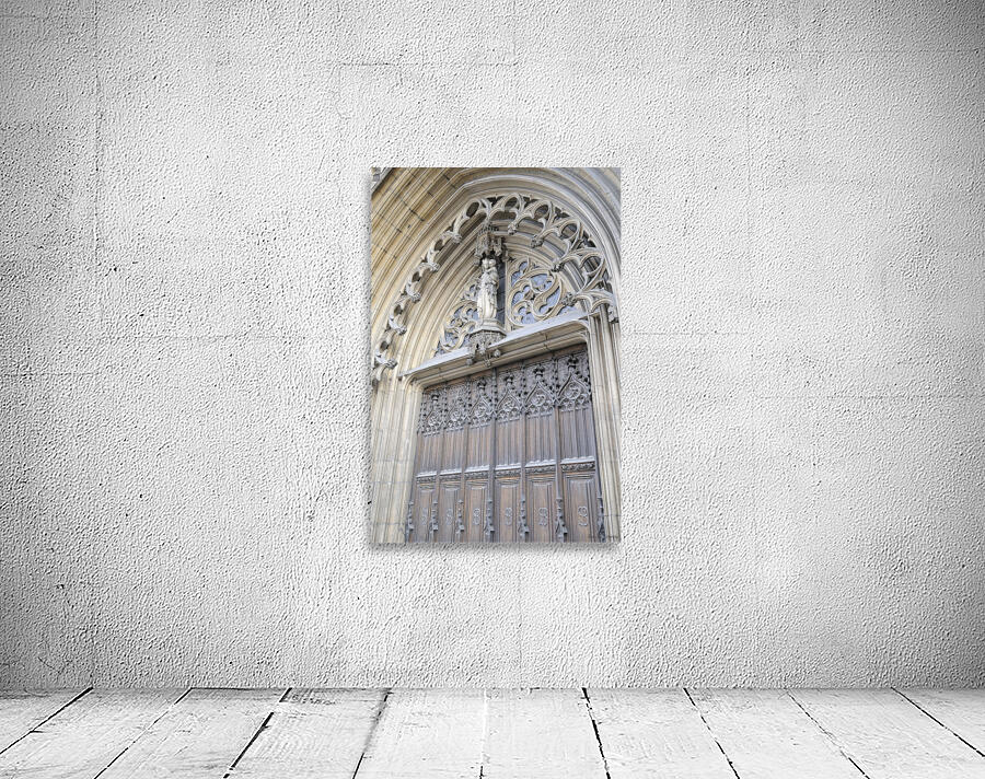Entrance door detail of Eglise Saint-Bonaventure. France Wall Preview
