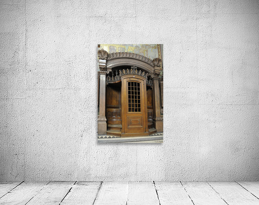 Confession box. Basilica Notre-Dame de Fourviere. Lyon. France Wall Preview