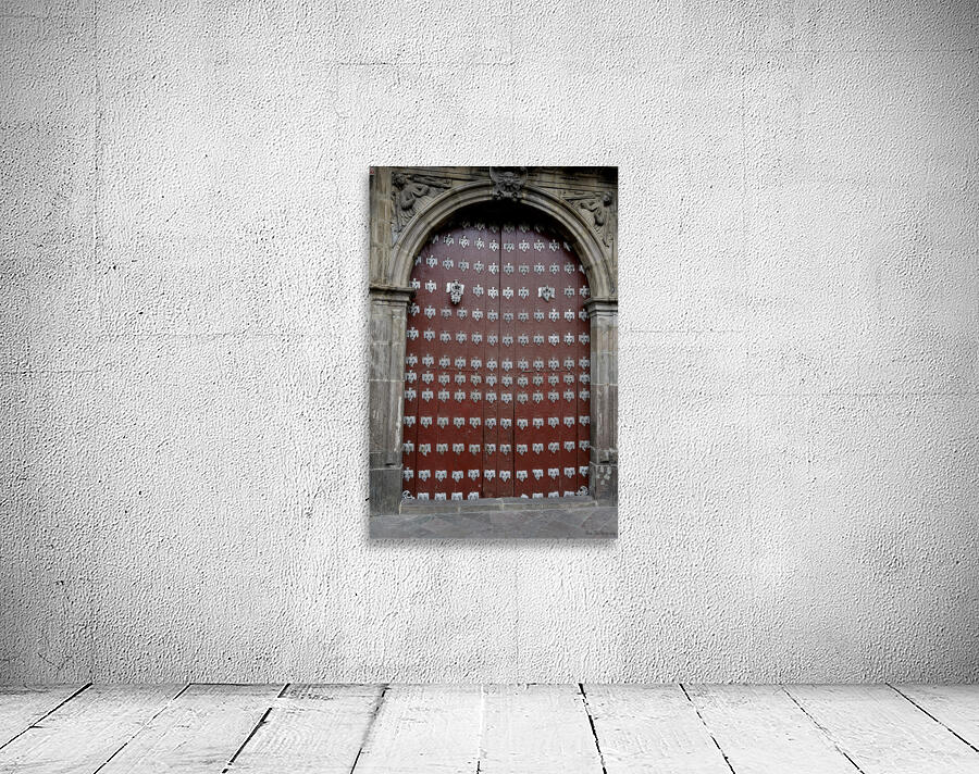 Entry door at Iglesia de San Agustin. Quito Ecuador Wall Preview