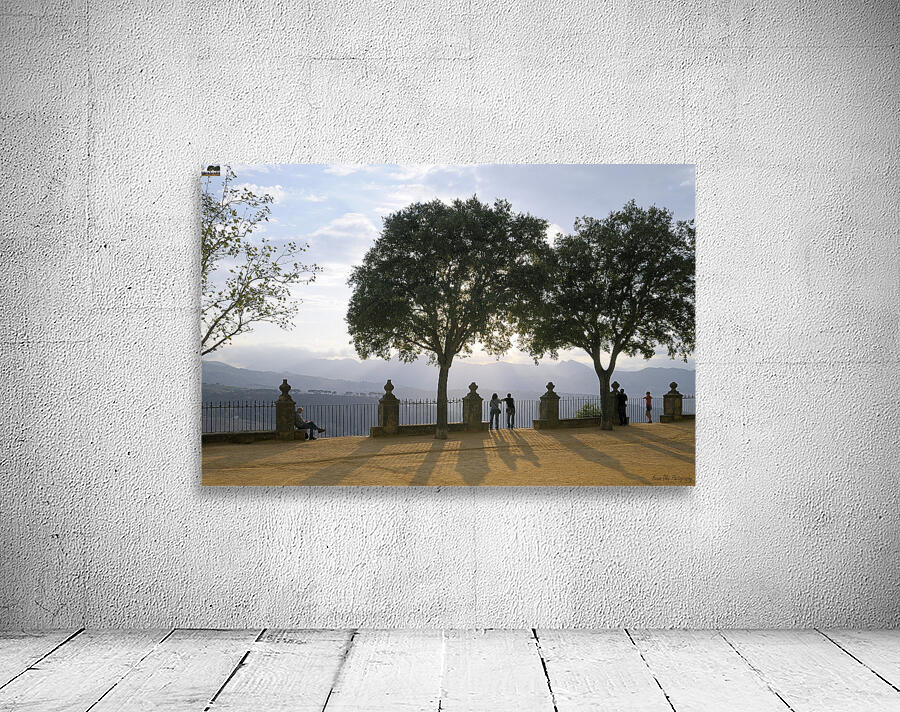 People enjoying the view from the Alameda del Tajo Ronda Málaga Andalusia Spain Wall Preview