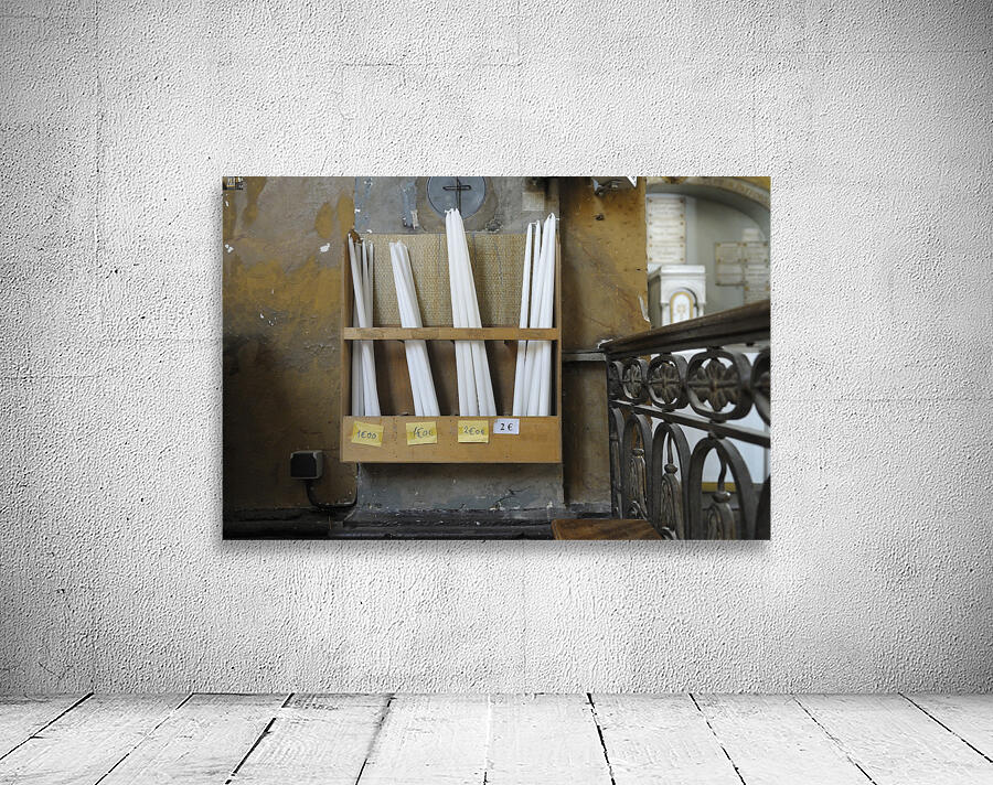 Prayer candles for sale Église Saint Pierre ancienne chapelle du collège des Jésuites Nevers Nièvre Burgundy France Wall Preview