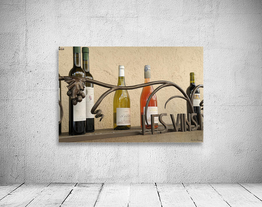 Les Vins Du Luberon store sign with bottled wine Lourmarin Vaucluse Provence Alpes Côte dAzur France Wall Preview