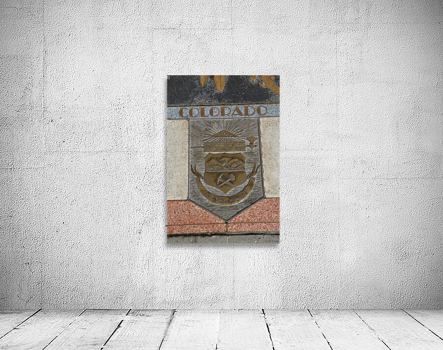 Bas relief plaque for Colorado is inlaid into Hoover Dams plazas surface one of the seven states that fall within the Colorado Rivers basin. Hoover Dam Arizona Nevada USA Wall Preview