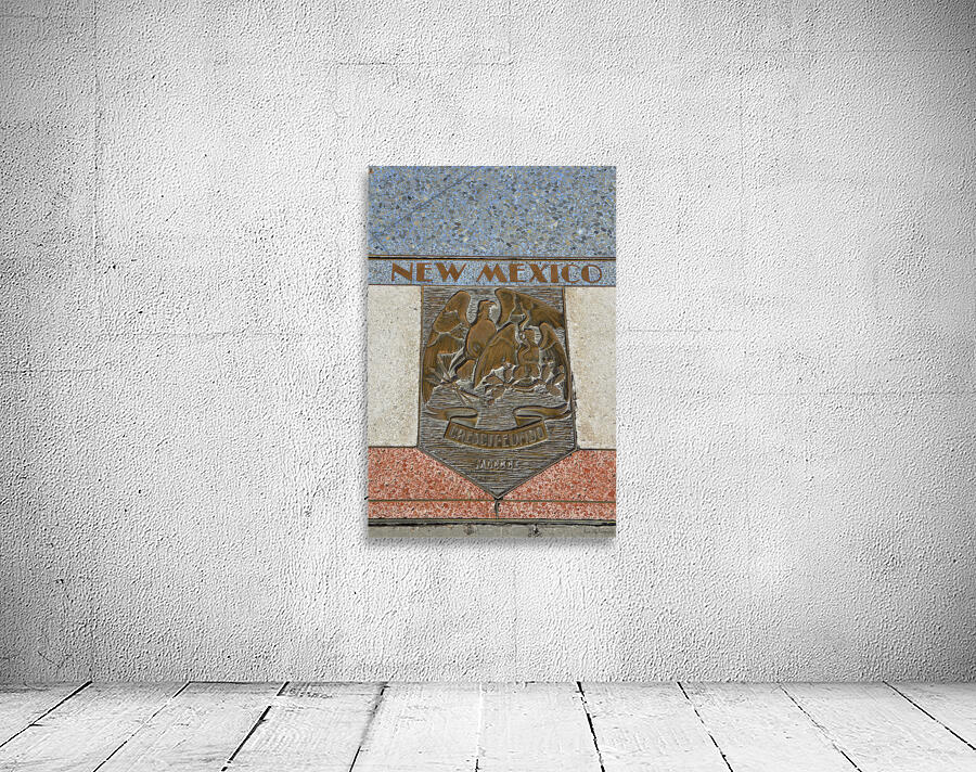 Bas relief plaque for New Mexico is inlaid into Hoover Dams plazas surface one of the seven states that fall within the Colorado Rivers basin. Hoover Dam Arizona Nevada USA Wall Preview