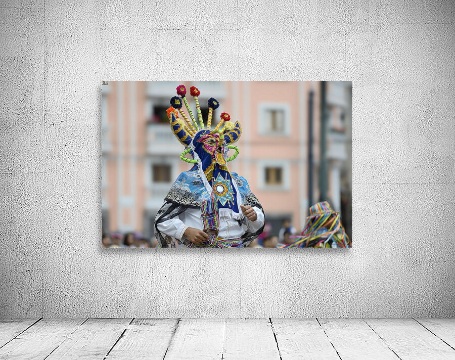 Traditional dancing in the Plaza de Santo Domingo during Quitos celebration of the anniversary of its Spanish foundation Quito Ecuador Wall Preview