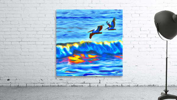 Gliding Pelicans Wall Preview