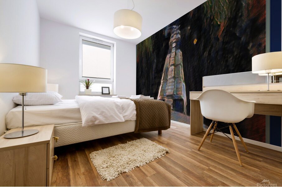 FREIGHT TRAIN AT NIGHT Mural print