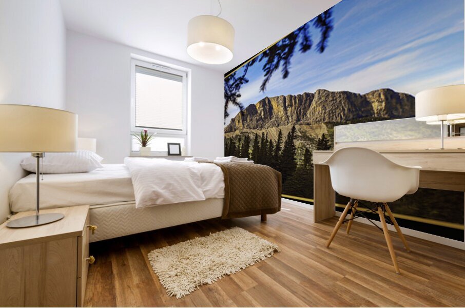 YAMNUSKA MOUNTAIN NEAR BANFF DRIVE BY Mural print