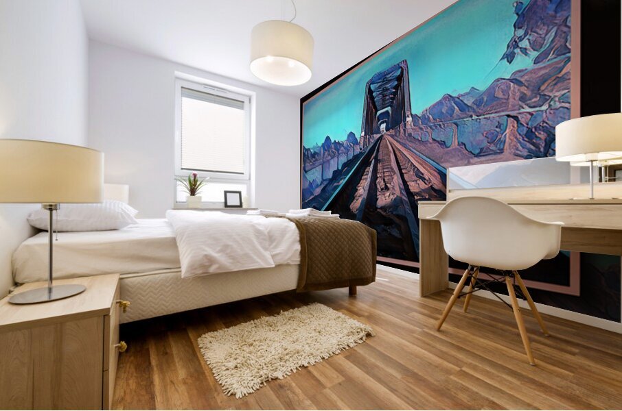 RAILROAD GOTHIC CALGARY TRAIN BRIDGE IN INGLEWOOD Mural print