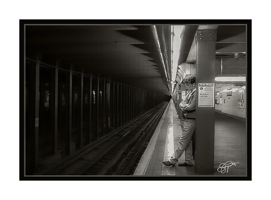 ALONE NO TRAINS RUNNING Picture Frame print
