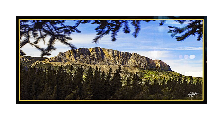 YAMNUSKA MOUNTAIN NEAR BANFF DRIVE BY Picture Frame print