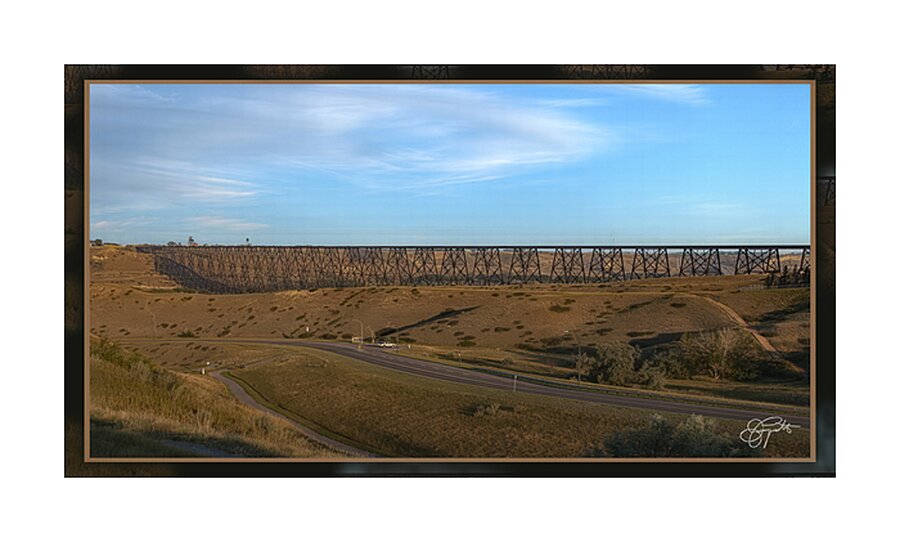 LETHBRIDGE TRESTLE TRAIN BRIDGE Picture Frame print