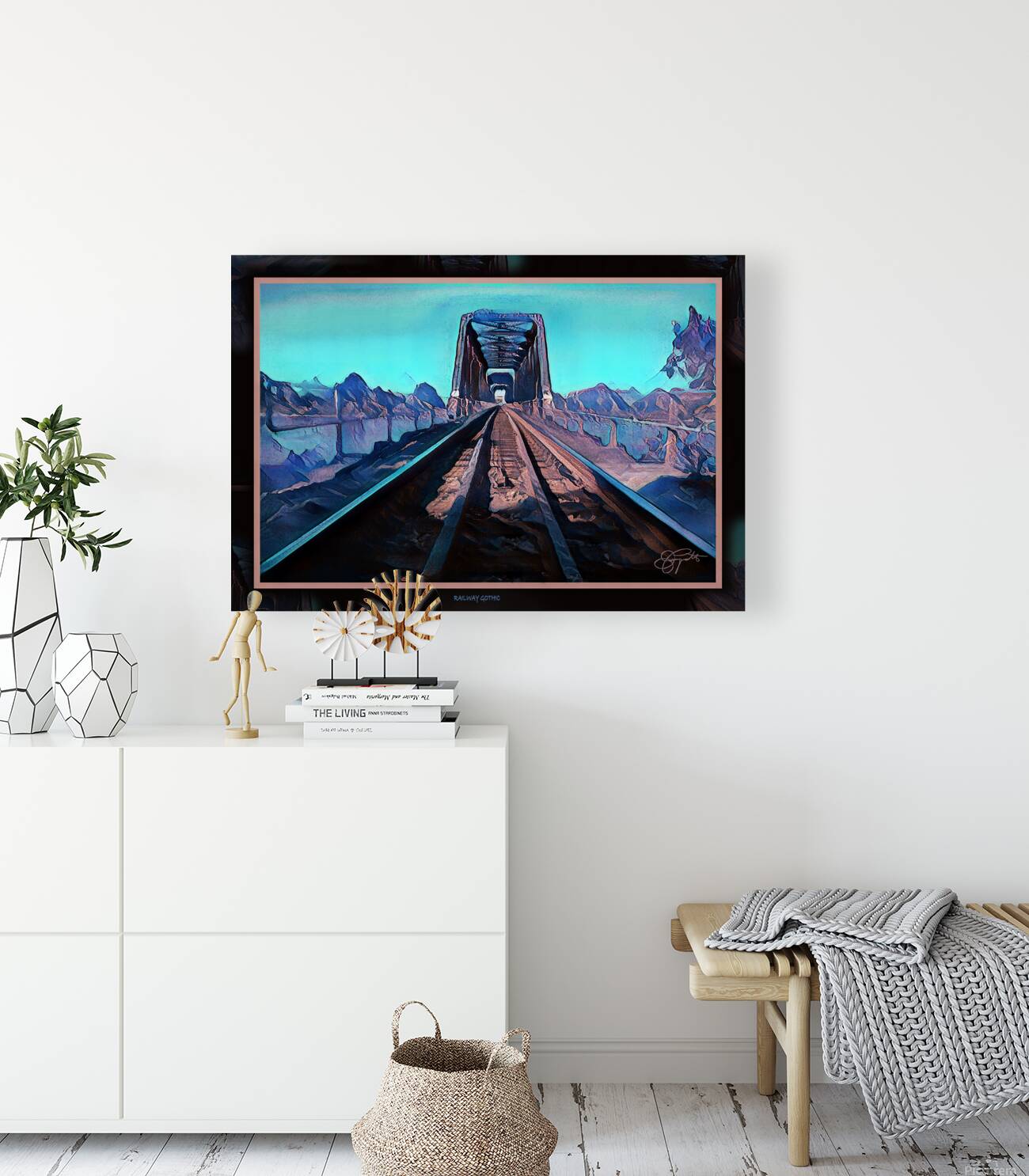 RAILROAD GOTHIC CALGARY TRAIN BRIDGE IN INGLEWOOD Reproduction