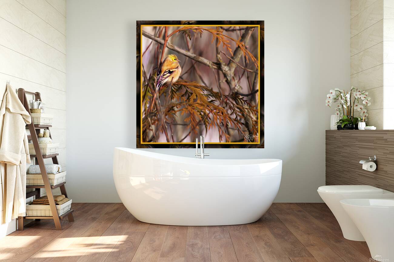 GOLD FINCH CONTEMPLATION Reproduction