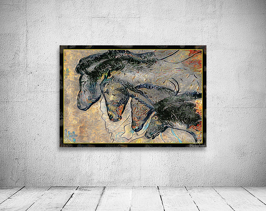 CHAUVET CAVE HORSES stylized Wall Preview