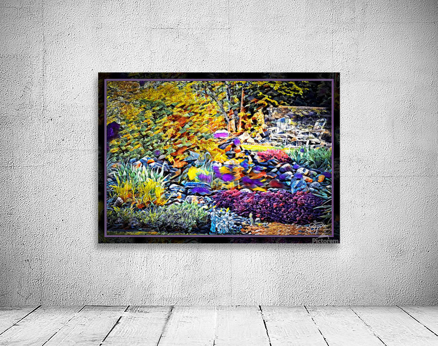 BLUE HERON IN A FANCIFUL GARDEN Wall Preview