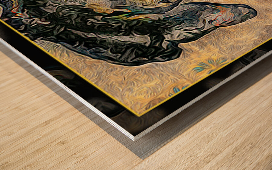 CHAUVET CAVE HORSES stylized Wood print