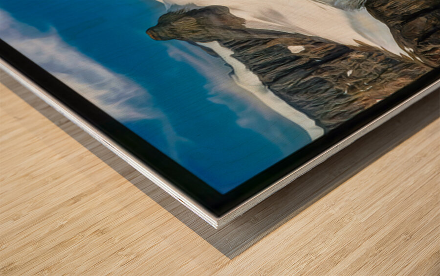 MELTING GLACIER NEAR BANFF impressionist Wood print