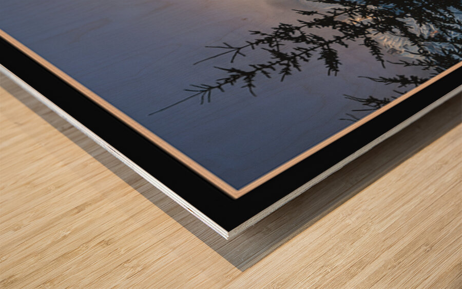 A WINTER SCENE IN THE ROCKIES Wood print