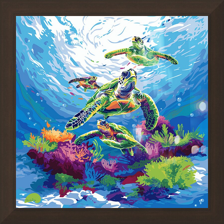 Sea Turtle Tango Impression et Cadre photo