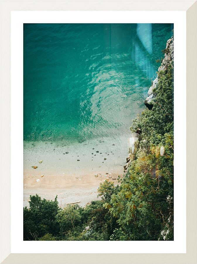 Beach by Duino  Castle Picture Frame print
