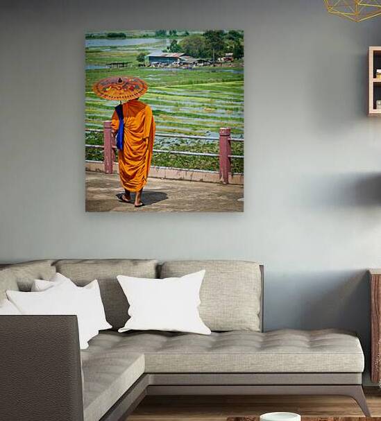 Saffron in the paddy fields by Geoff Costley