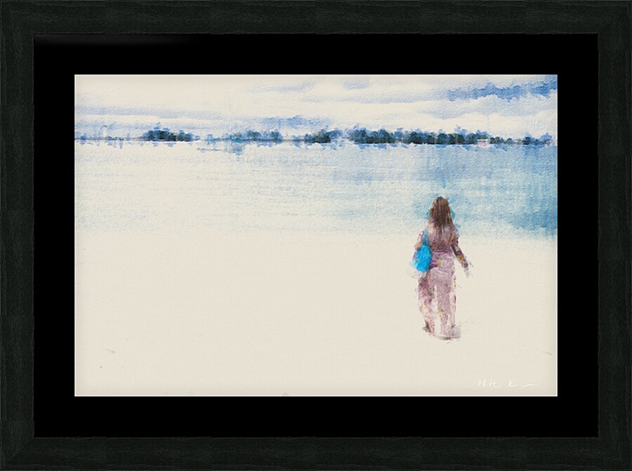 Solitude by the Shore   Picture Frame print