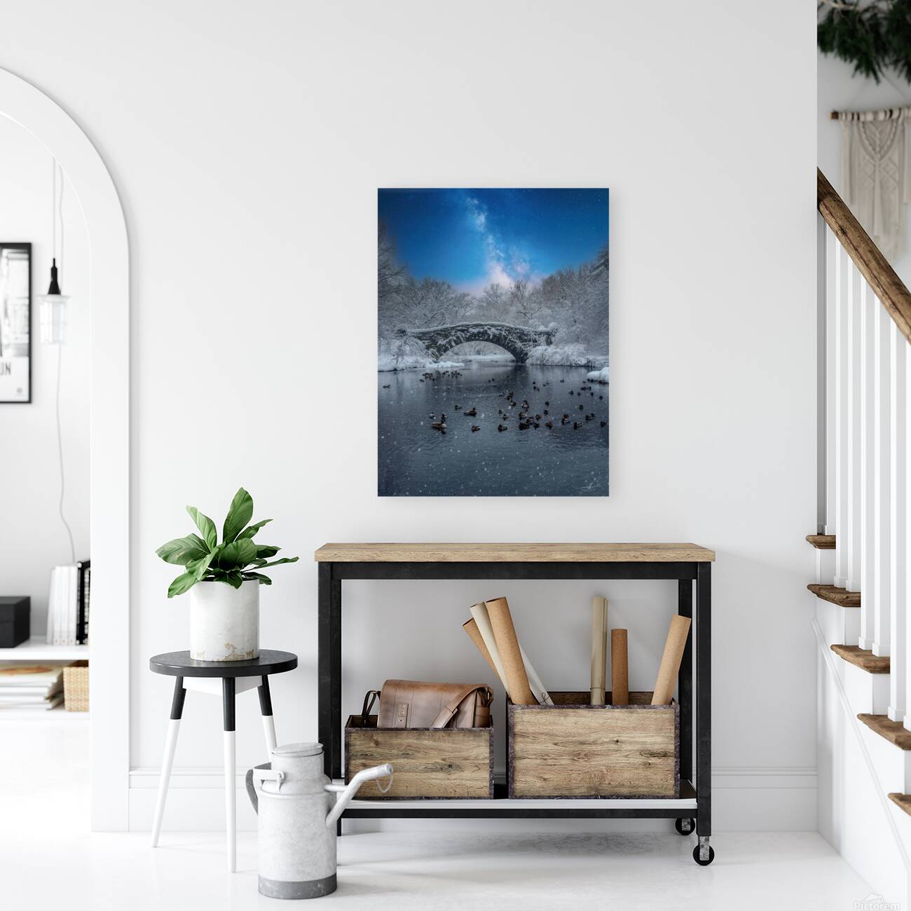 Stillness Beneath the Winter Bridge Reproduction